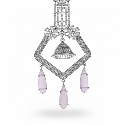 CZ American Diamond Dangler Earrings