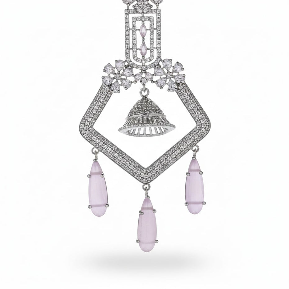 CZ American Diamond Dangler Earrings