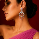 CZ American Diamond Dangler Earrings
