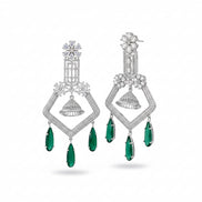 CZ American Diamond Dangler Earrings