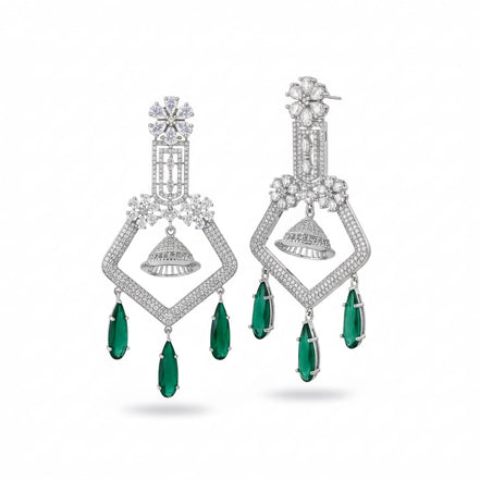 CZ American Diamond Dangler Earrings