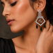 CZ American Diamond Dangler Earrings