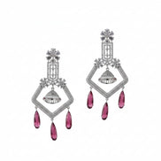 CZ American Diamond Dangler Earrings