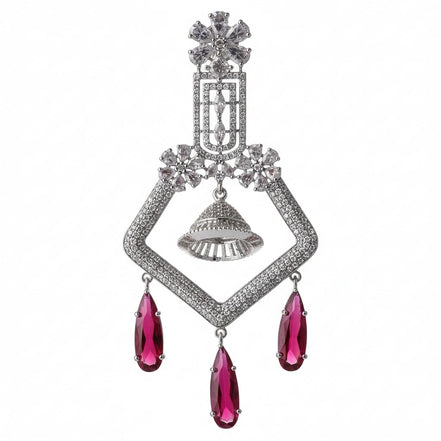 CZ American Diamond Dangler Earrings