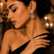 Sparkling Rhodium Plated Cubic Zirconia Drop Earrings