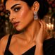 Sparkling Rhodium Plated Cubic Zirconia Drop Earrings