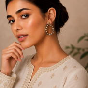 Glamorous Gemstone Hoop Earrings