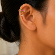 Traditional Marathi Gold Plated CZ Stone Bugadi Earrings