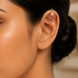 Gold Plated Floral Leaf Pattern Pearl Drop Earrings