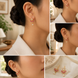 Gold Plated Floral Leaf Pattern Pearl Drop Earrings