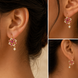 Gold Plated Floral Star Pattern Pearl Drop Earrings