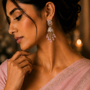 Peacock Design Mehendi Plated Dangle Earrings