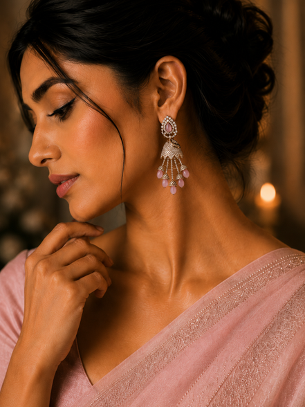 Peacock Design Mehendi Plated Dangle Earrings