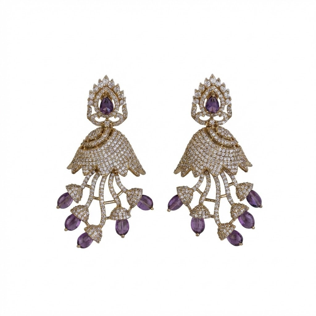 Peacock Design Mehendi Plated Dangle Earrings