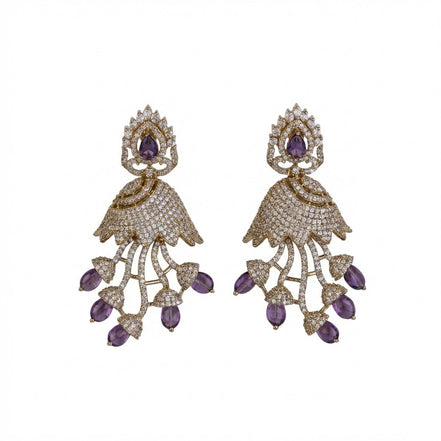 Peacock Design Mehendi Plated Dangle Earrings