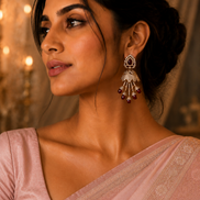 Peacock Design Mehendi Plated Dangle Earrings