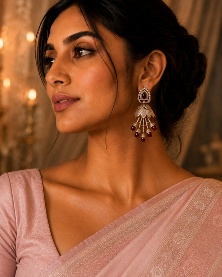 Peacock Design Mehendi Plated Dangle Earrings