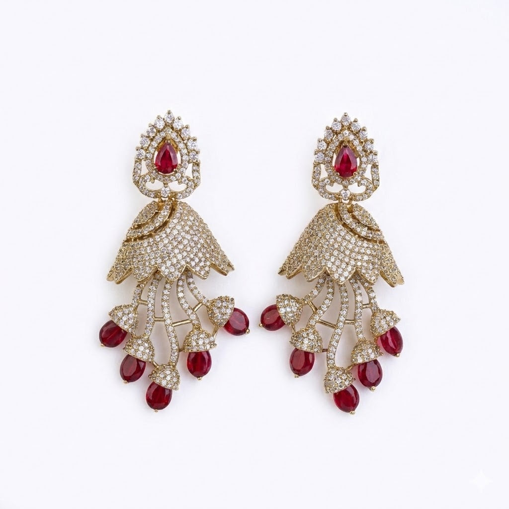 Peacock Design Mehendi Plated Dangle Earrings