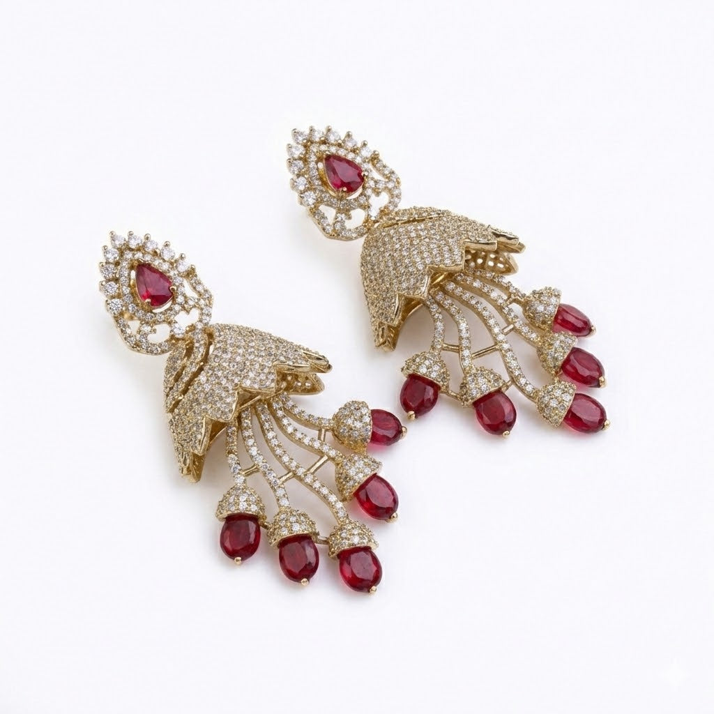 Peacock Design Mehendi Plated Dangle Earrings