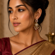 Peacock Design Mehendi Plated Dangle Earrings