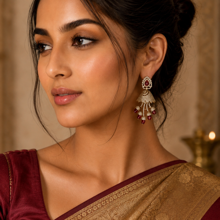Peacock Design Mehendi Plated Dangle Earrings