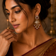 Peacock Design Mehendi Plated Dangle Earrings