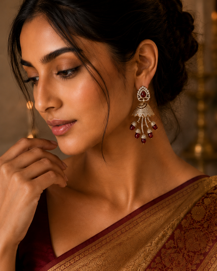 Peacock Design Mehendi Plated Dangle Earrings