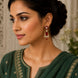 Mehendi Plated Dangle Earrings with Crystal Work