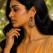 Mehendi Plated Chandelier Earrings with Stone Work