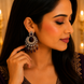Mehendi Plated Chandelier Earrings with Stone Work