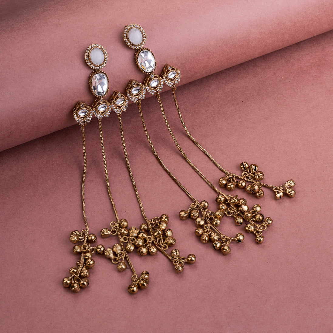 Traditional Loop Mehendi Plated Earrings