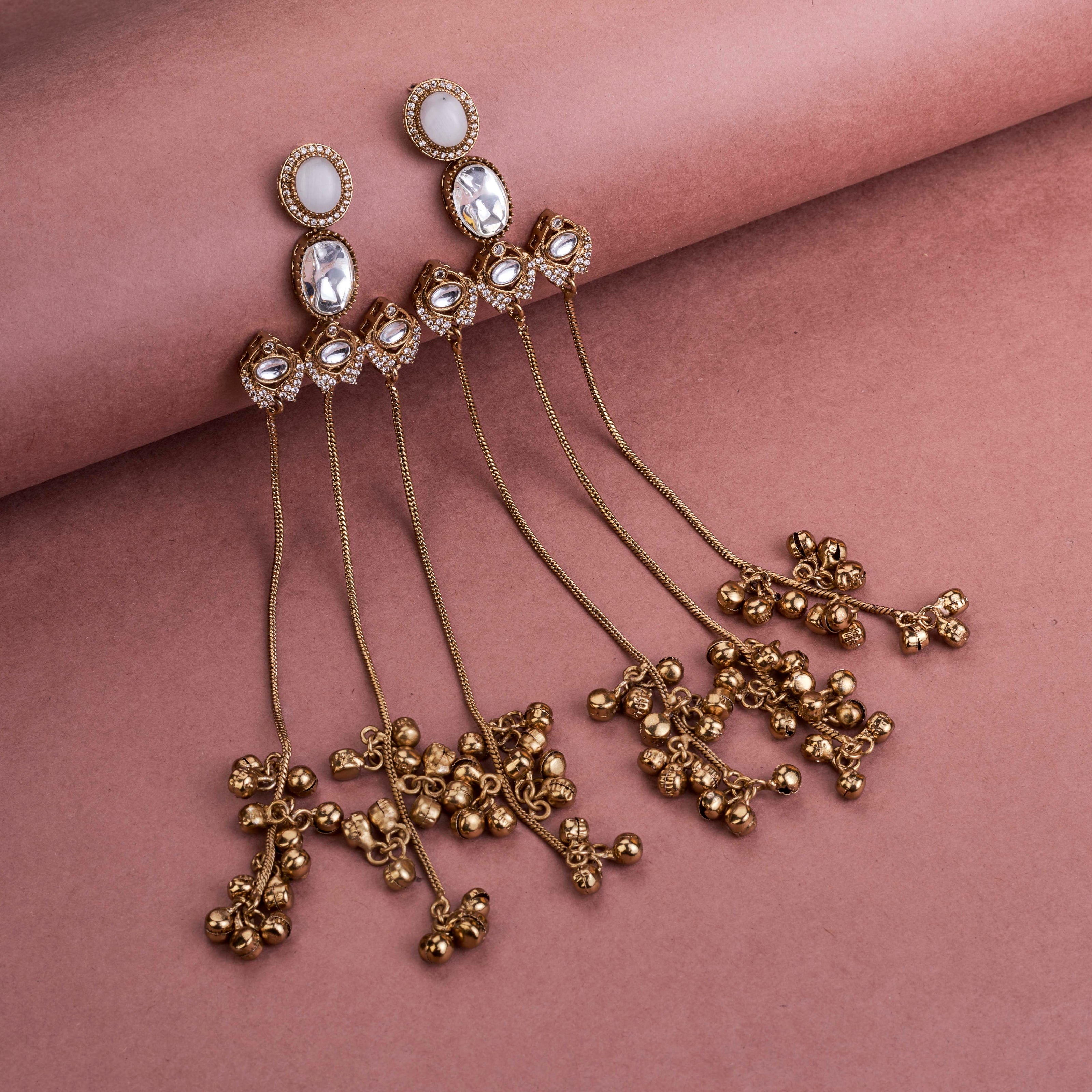 Traditional Loop Mehendi Plated Earrings