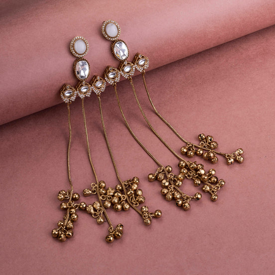 Traditional Loop Mehendi Plated Earrings