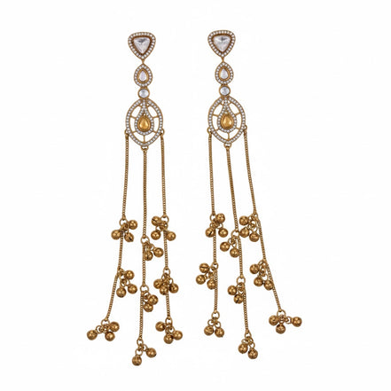 Solitaire Loop Mehendi Plated Earrings