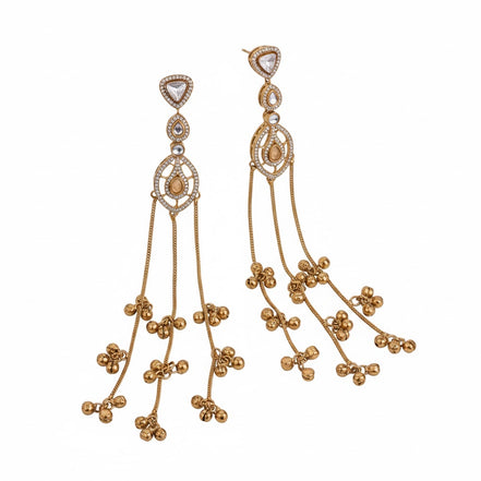 Solitaire Loop Mehendi Plated Earrings