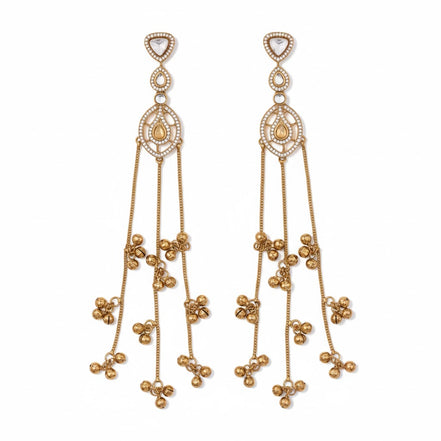 Solitaire Loop Mehendi Plated Earrings