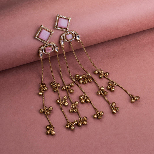 Square Loop Mehendi Plated Earrings