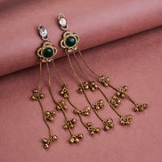 Traditional Floral Mehendi Plated Earrings