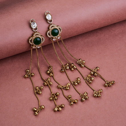 Traditional Floral Mehendi Plated Earrings