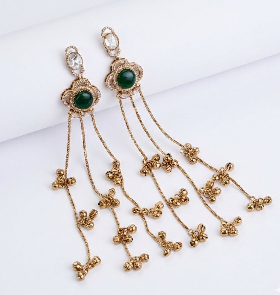 Traditional Floral Mehendi Plated Earrings