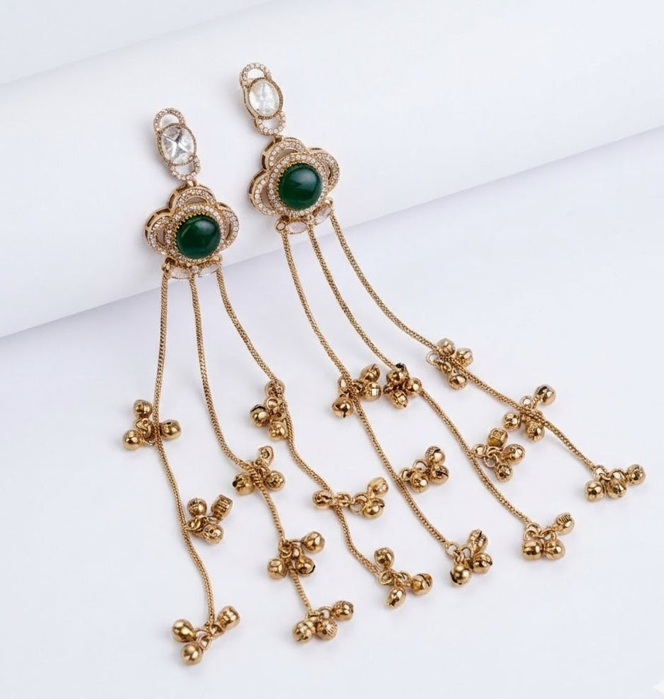 Traditional Floral Mehendi Plated Earrings