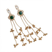 Traditional Floral Mehendi Plated Earrings