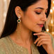Traditional Floral Mehendi Plated Earrings