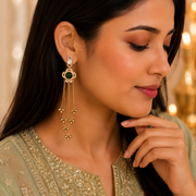 Traditional Floral Mehendi Plated Earrings
