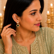 Traditional Floral Mehendi Plated Earrings