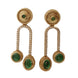 Emerald Drop Gold Plated Earrings