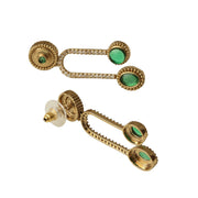 Emerald Drop Gold Plated Earrings