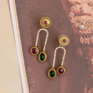 Emerald Drop Gold Plated Earrings