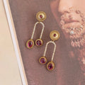 Emerald Drop Gold Plated Earrings