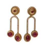 Emerald Drop Gold Plated Earrings